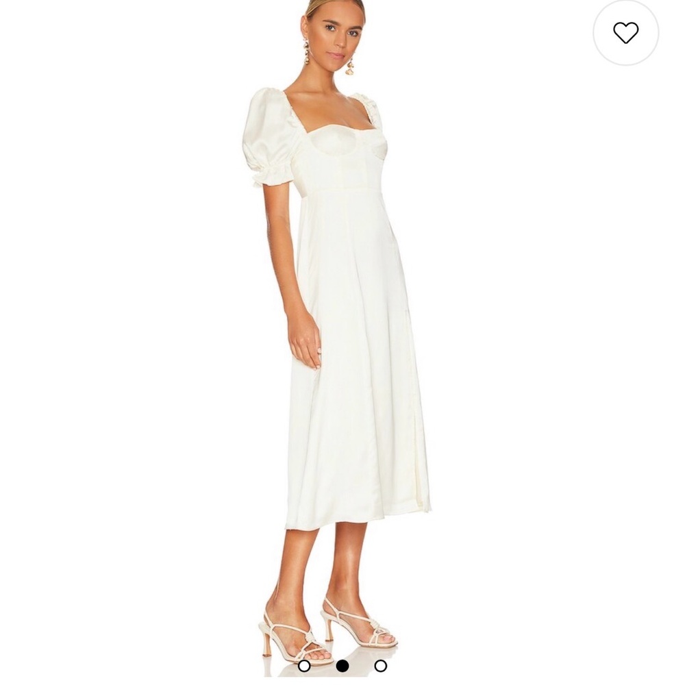 WeWoreWhat Puff Sleeve Midi Dress in Whisper White - Picture 2 of 3